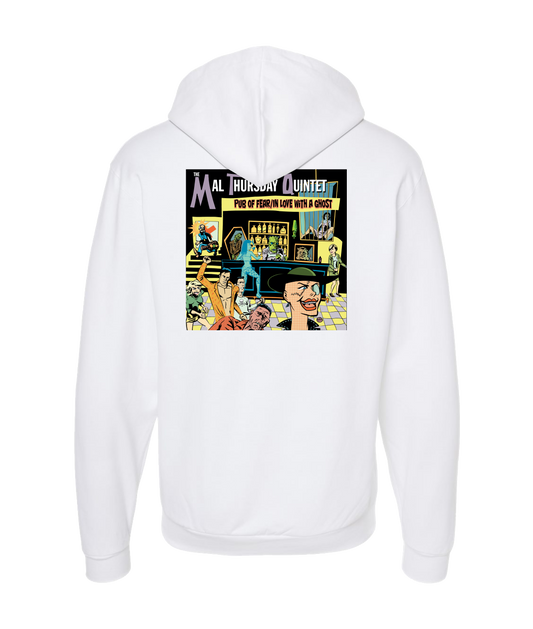Mal Thursday Quintet - Pub of Fear/In Love With a Ghoot - White Zip Up Hoodie