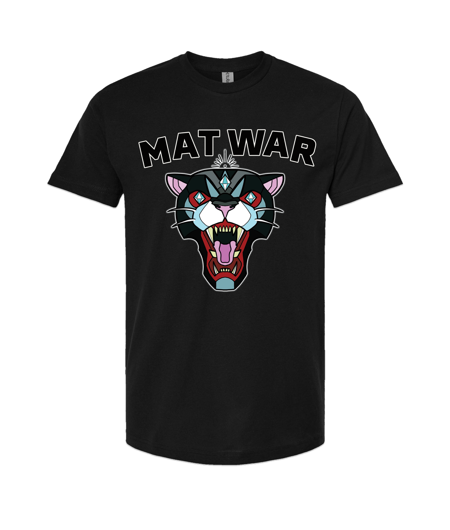 MAT WAR PRO WRESTLING - MAT CAT - Black T-Shirt