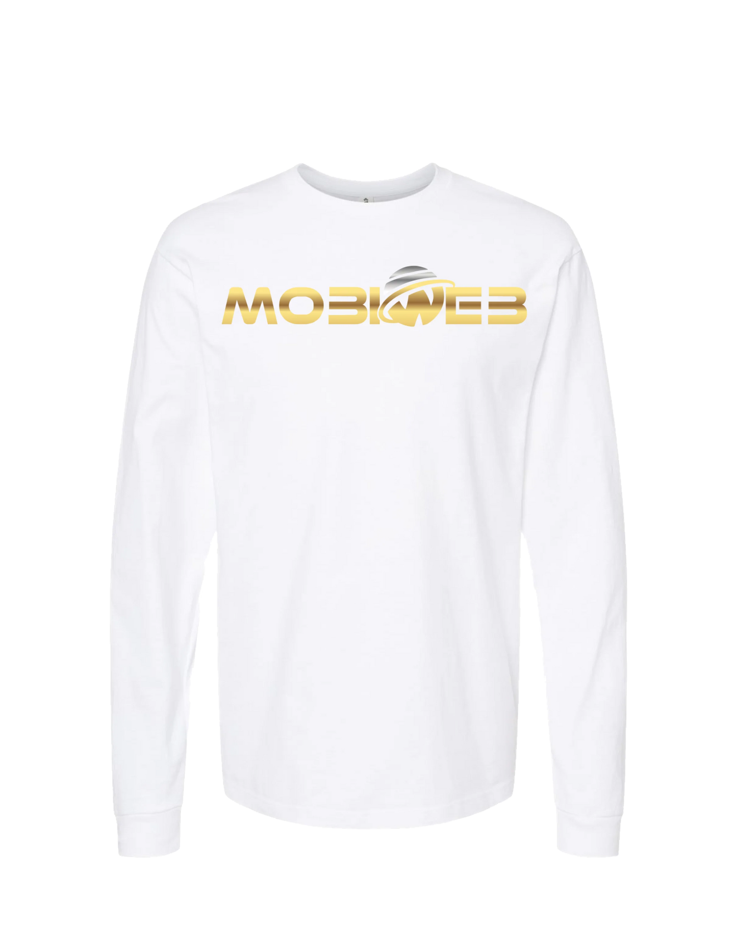 MobiWeb - MobiWeb Gold Logo - White Long Sleeve T