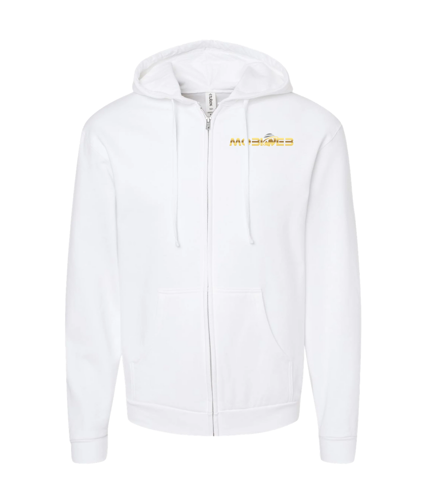 MobiWeb - MobiWeb Gold Logo - White Zip Up Hoodie