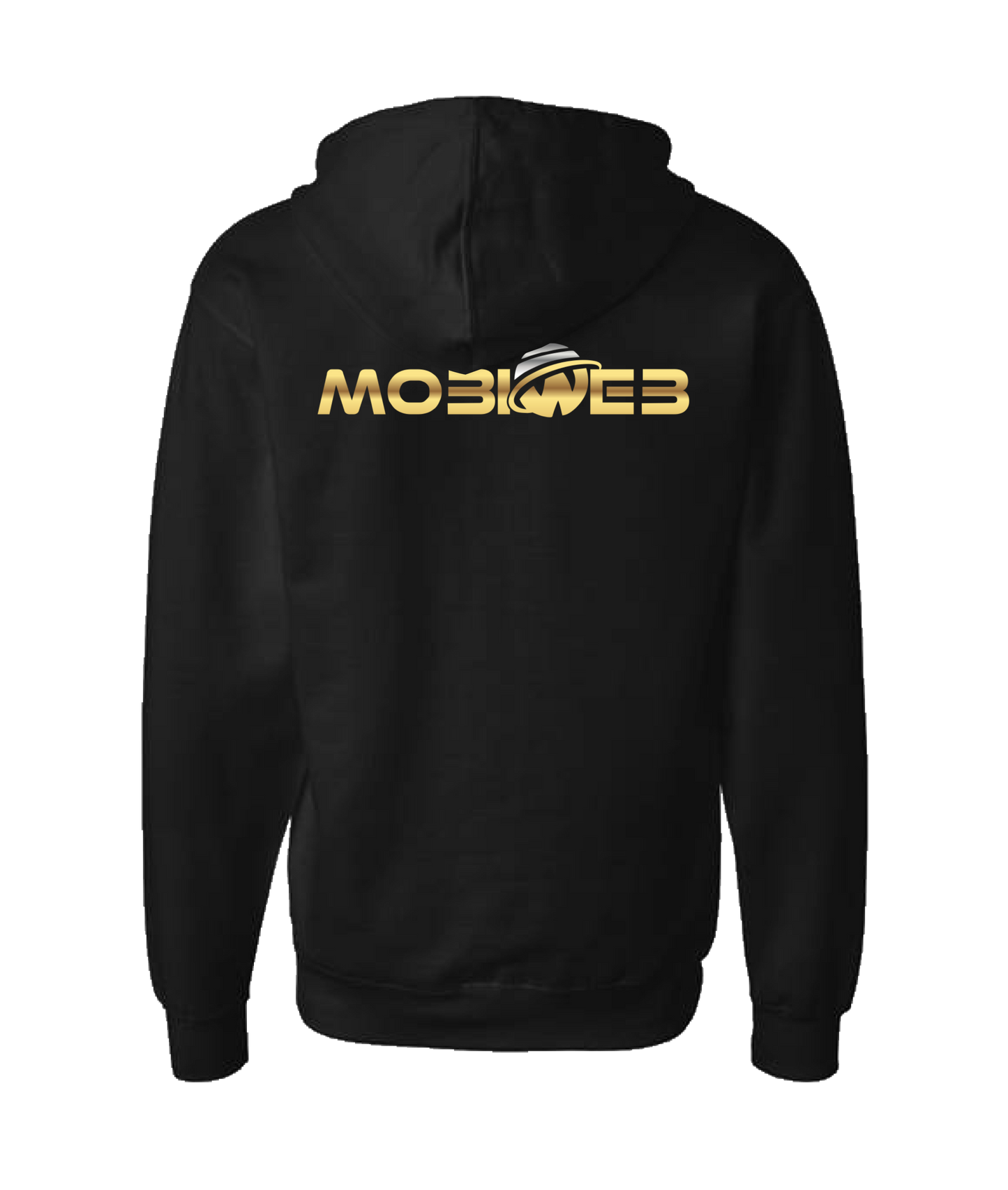 MobiWeb - MobiWeb Gold Logo - Black Zip Up Hoodie