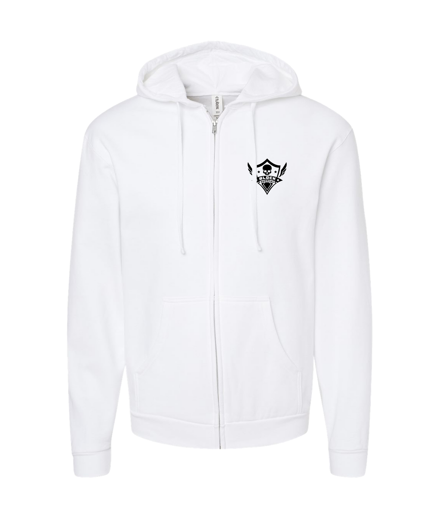 MobiWeb - Block Runners Logo - White Zip Up Hoodie