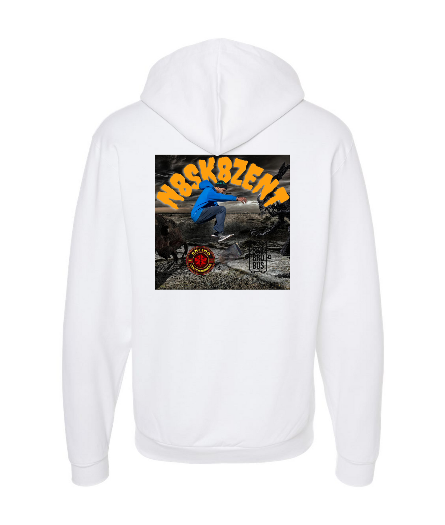 V-N8STOP - SUMMER - White Zip Up Hoodie