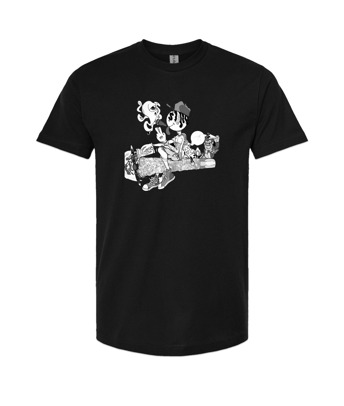 V-NABTOP - Smokers United - Black T-Shirt