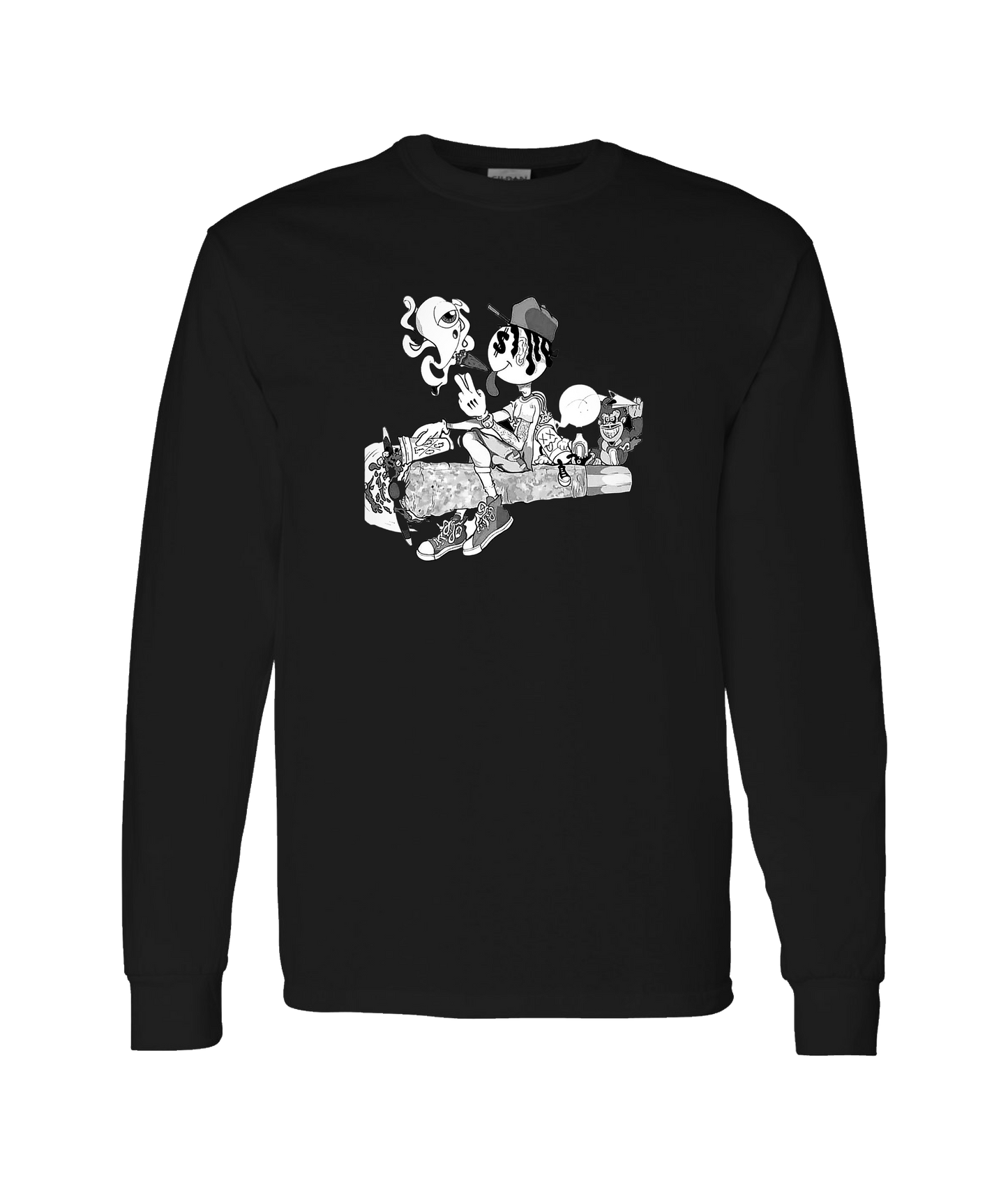 V-NABTOP - Smokers United - Black Long Sleeve T