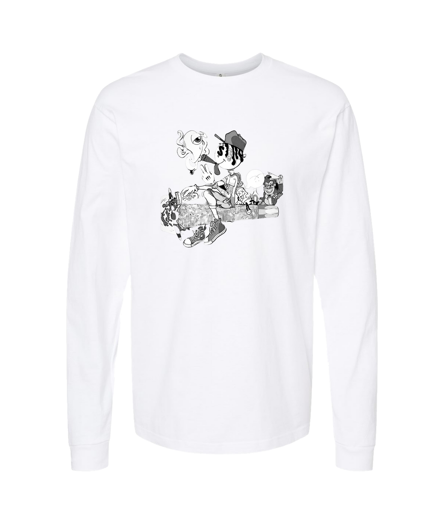 V-NABTOP - Smokers United - White Long Sleeve T