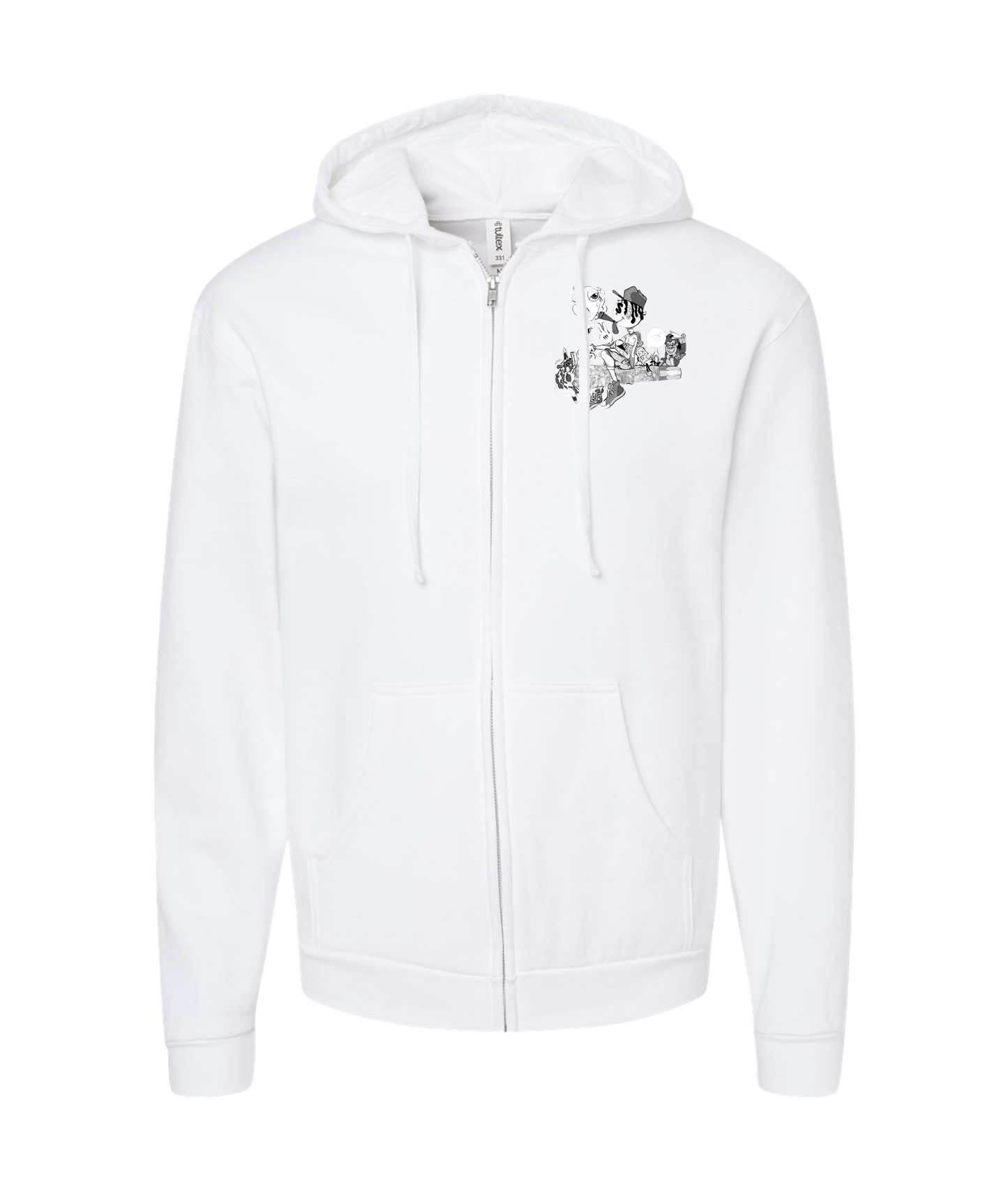 Nikki And Brandon - Smokers United - White Zip Up Hoodie