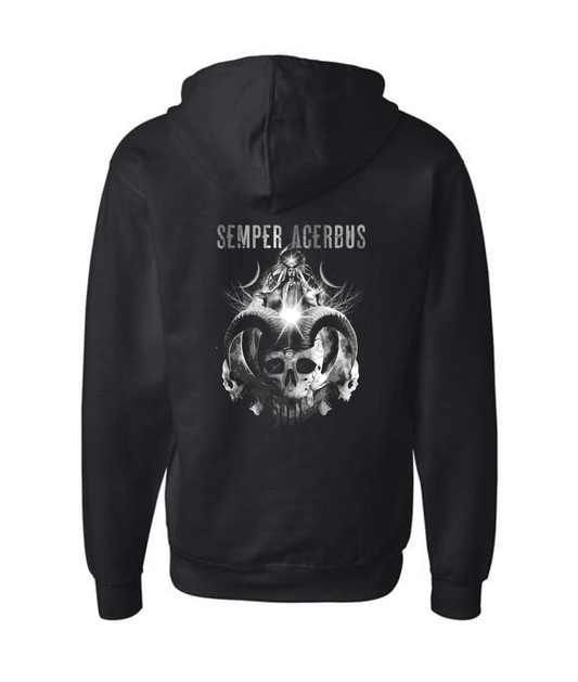 V-NATOP - Semper Acerbus - Black Zip Up Hoodie