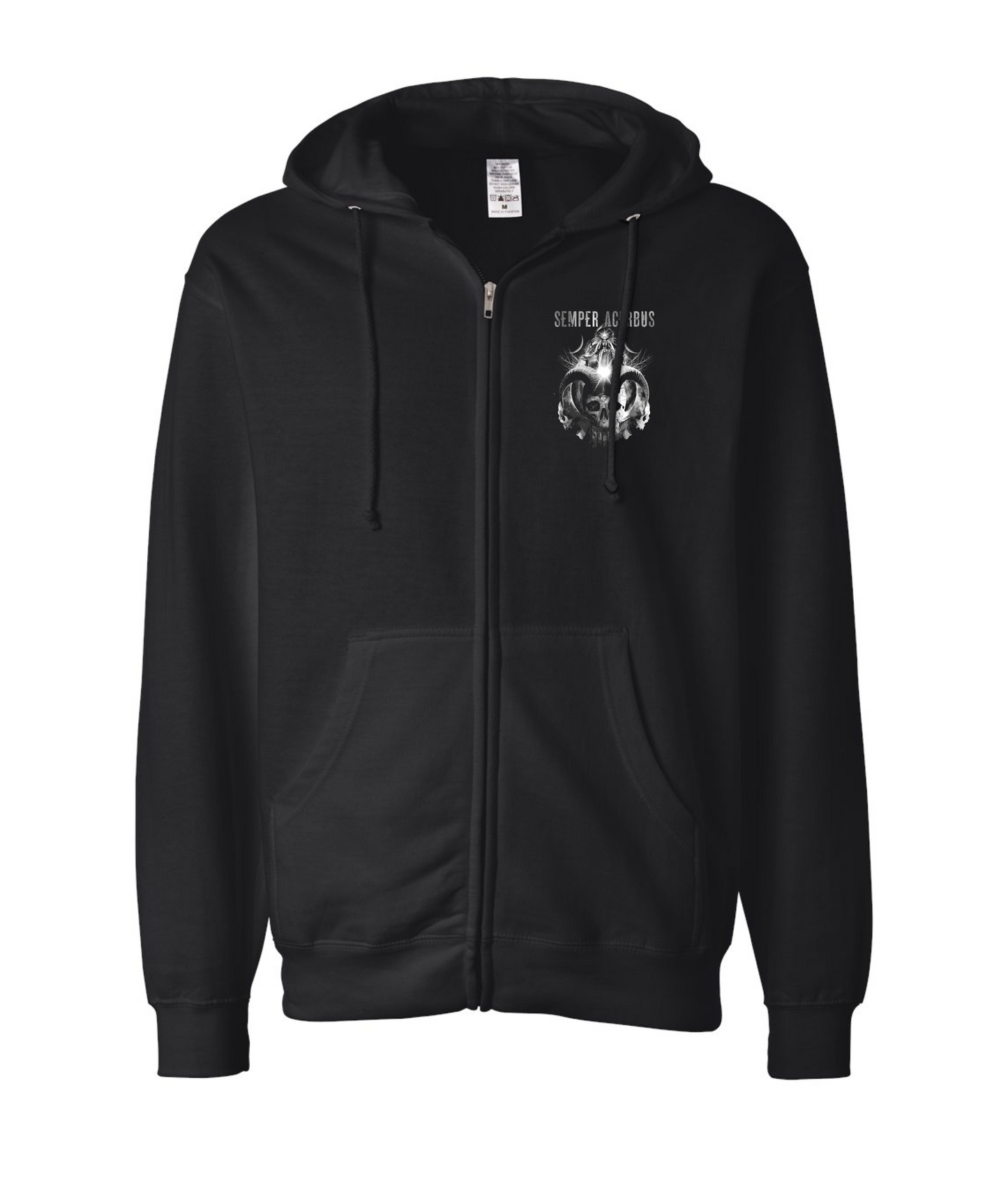 V-NATOP - Semper Acerbus - Black Zip Up Hoodie