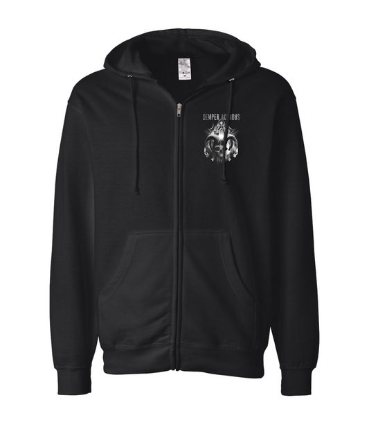 V-NATOP - Semper Acerbus - Black Zip Up Hoodie