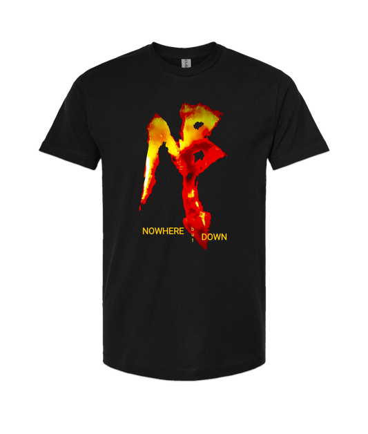 NOWHERE but DOWN - Fire Logo - Black T-Shirt