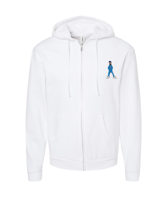 V-NECTOP - RIGUY - White Zip Up Hoodie