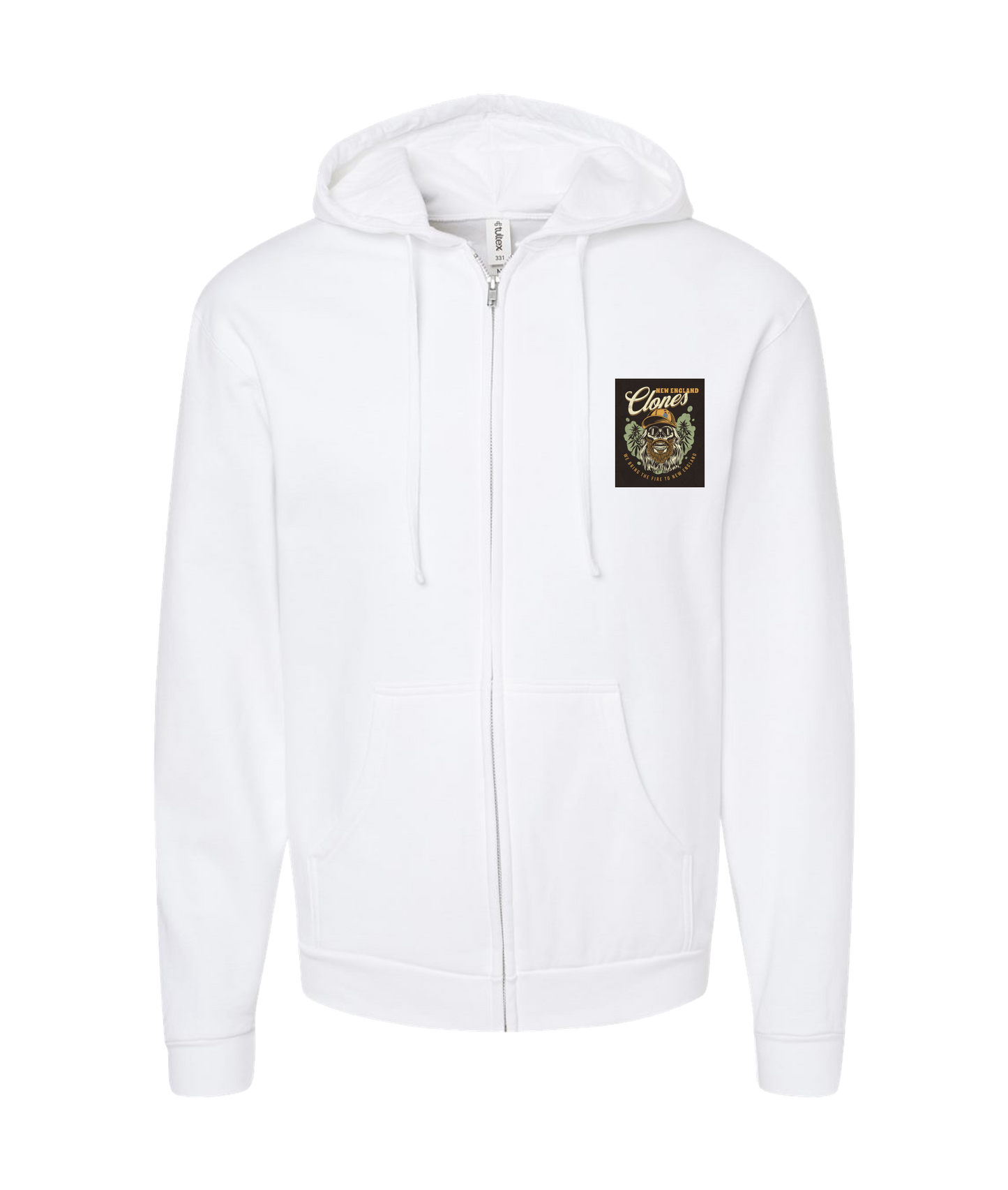 V-NECTOP - WE BRING THE FIRE - White Zip Up Hoodie