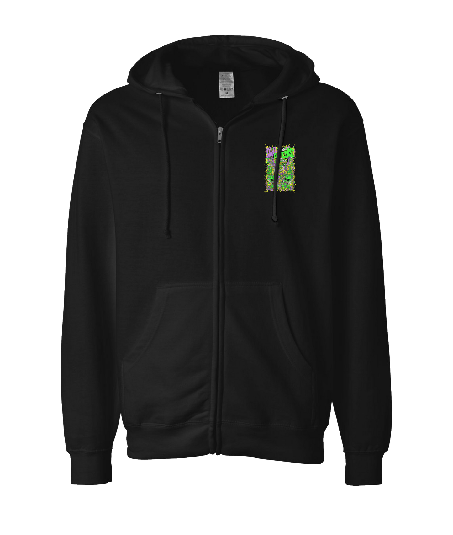 Owls & Aliens - Colored - Black Zip Up Hoodie