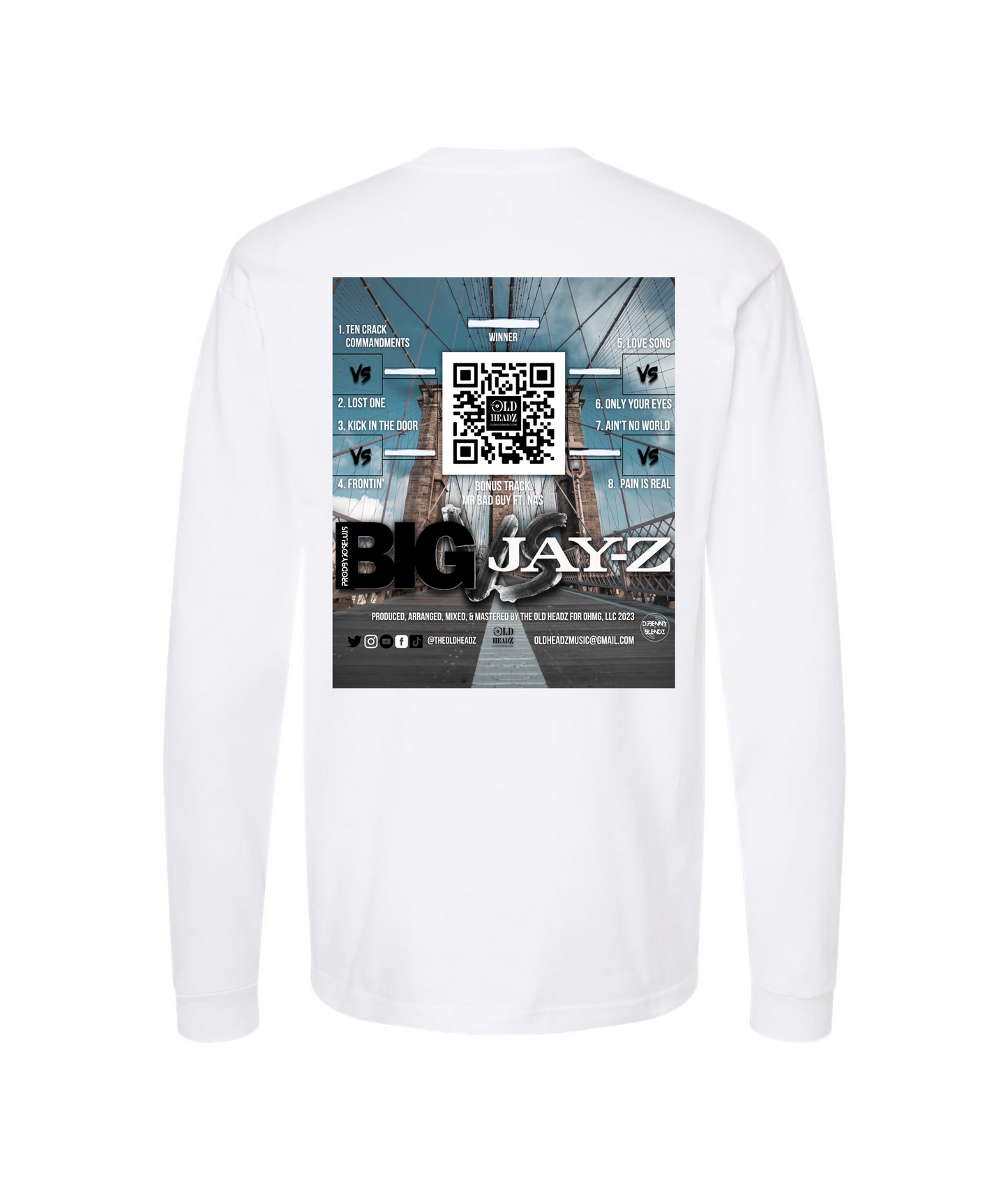 V-OHTOP - DESIGN 1 - White Long Sleeve T