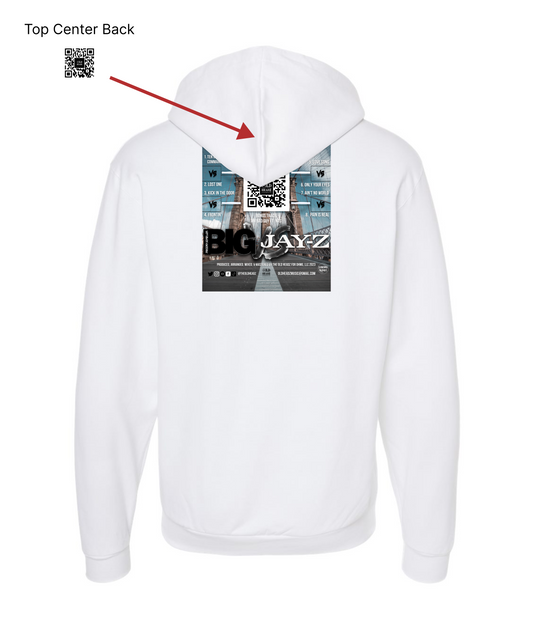 V-OHTOP - DESIGN 1 - White Zip Up Hoodie