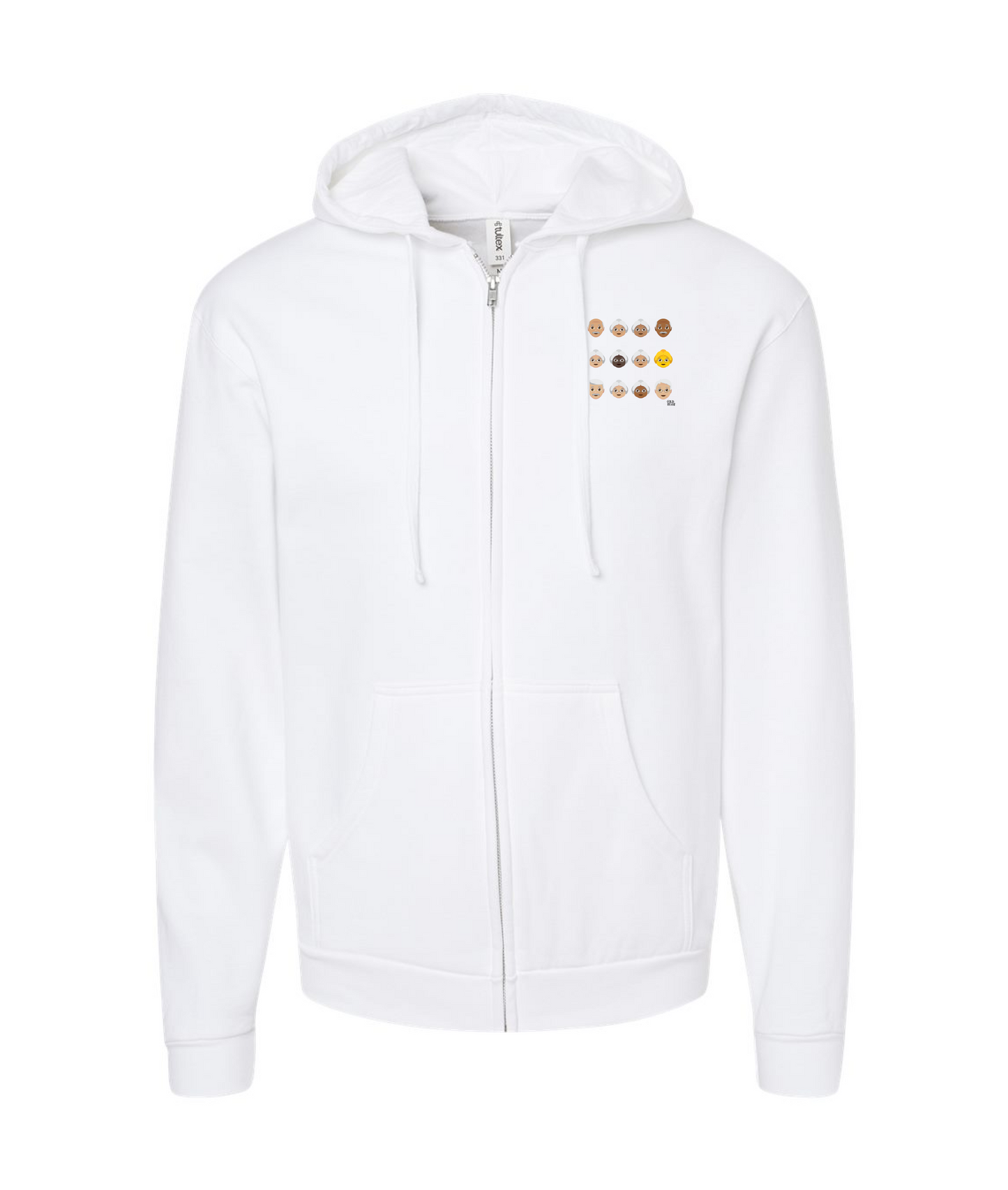 V-OHTOP - DESIGN 2 - White Zip Up Hoodie