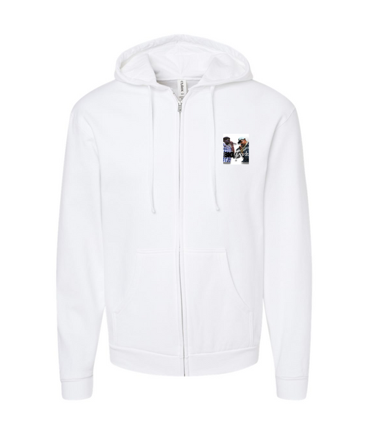 V-OHTOP - DESIGN 1 - White Zip Up Hoodie