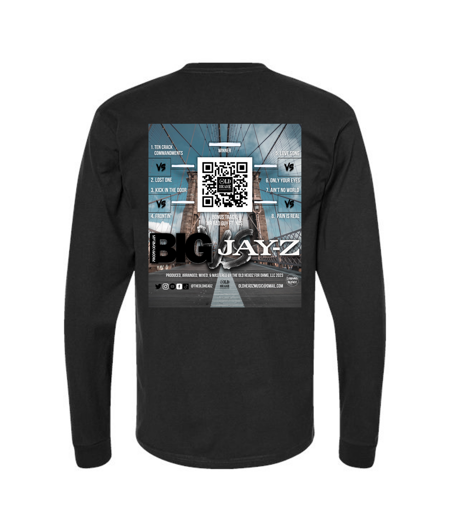 V-OHTOP - DESIGN 1 - Black Long Sleeve T