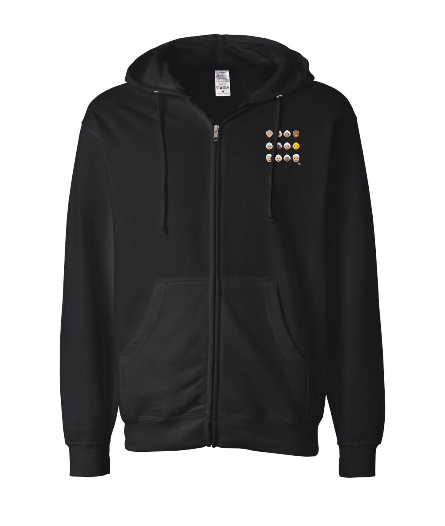 V-OHTOP - DESIGN 2 - Black Zip Up Hoodie