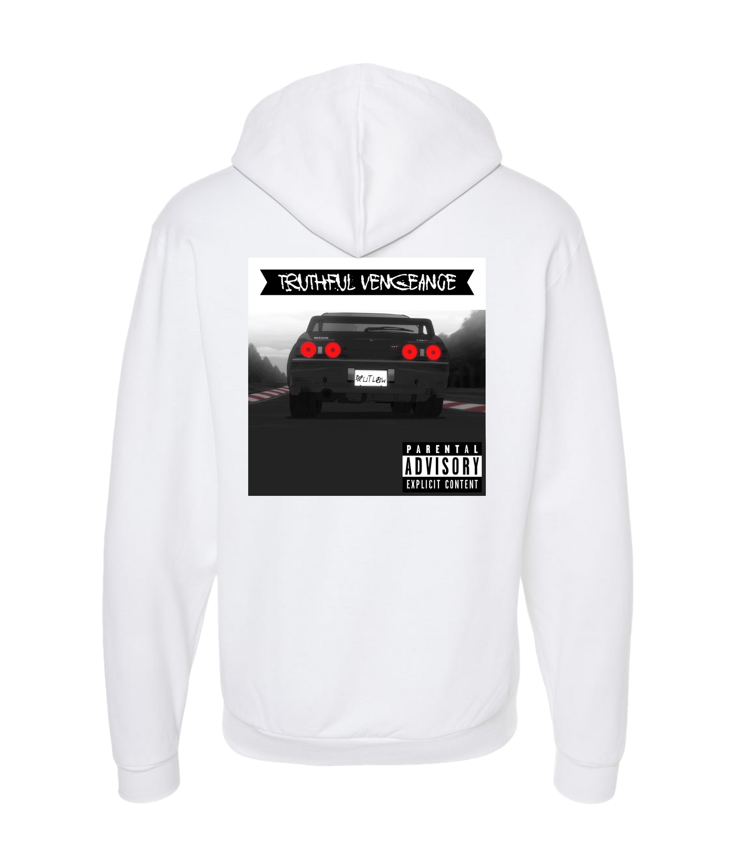 ØUTLAW - Truthful Vengeance - White Zip Up Hoodie