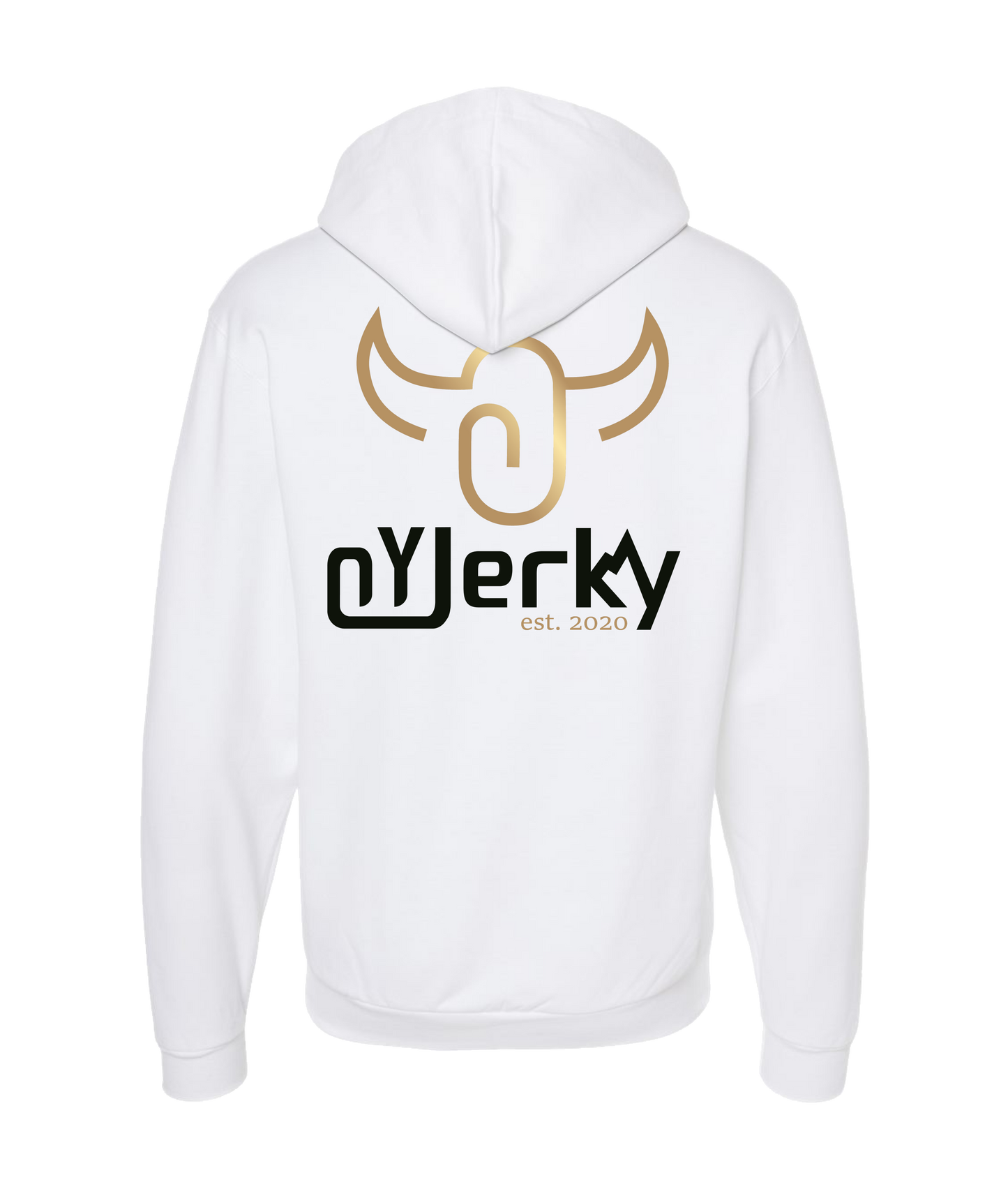 OY Jerky - Primary Logo Color - White Zip Up Hoodie