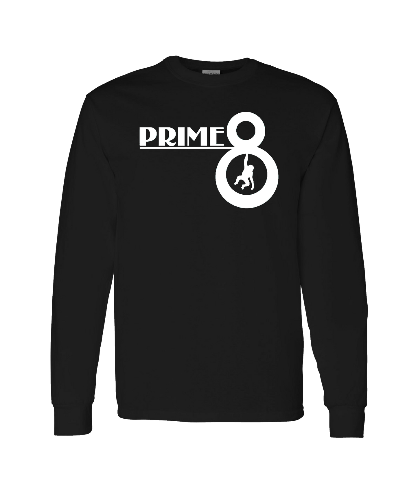 Prime 8 - P8 Logo Hanging Monkey - Black Long Sleeve T