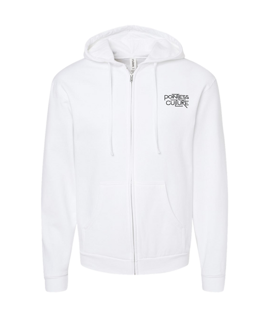 V-PCBTOP - Pointless Culture - White Zip Up Hoodie