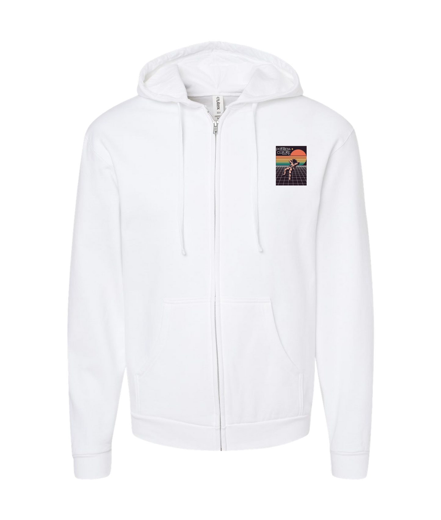 Pointless Culture - PC Astronaut - White Zip Up Hoodie