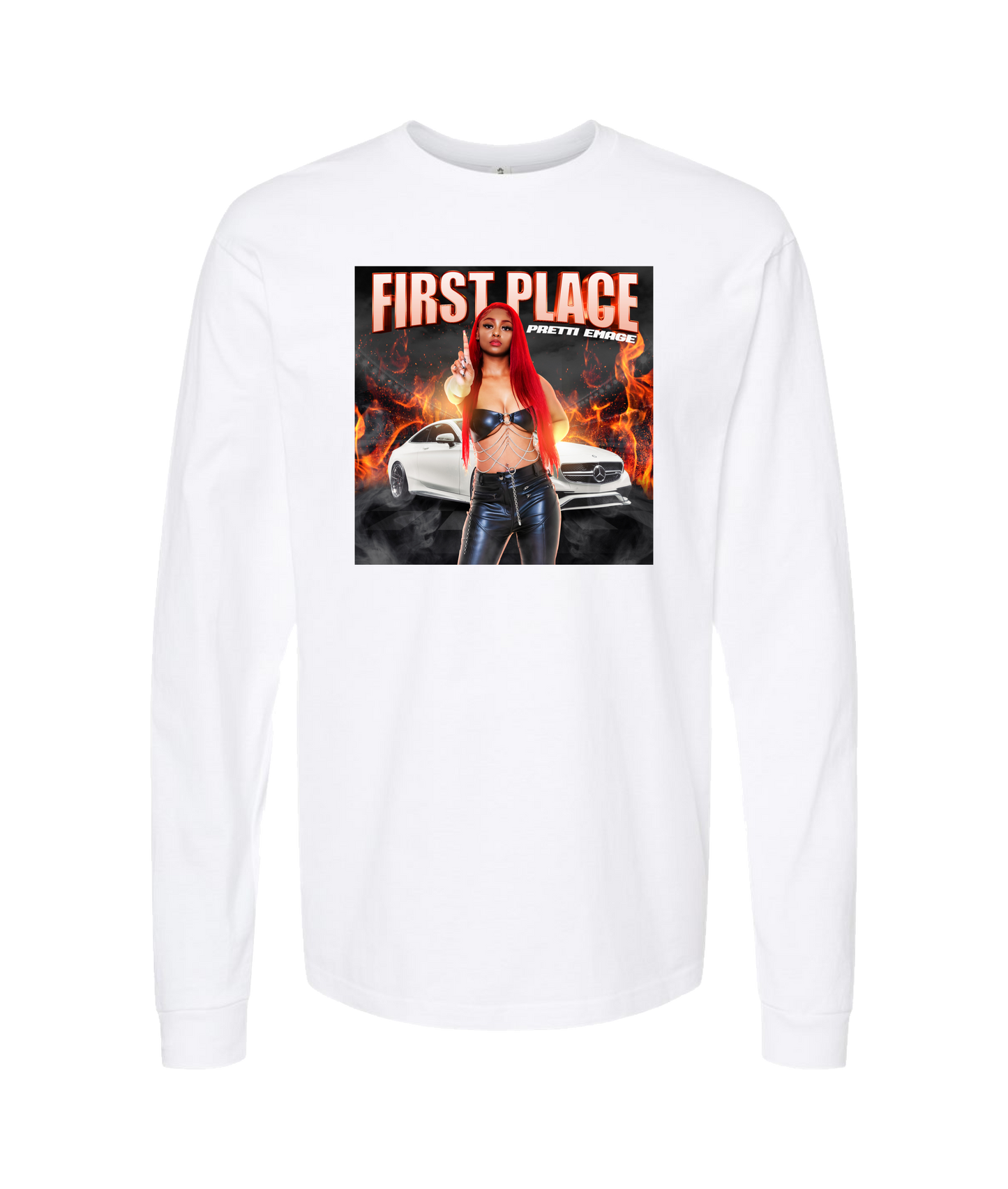Pretti Emage - First Place - White Long Sleeve T