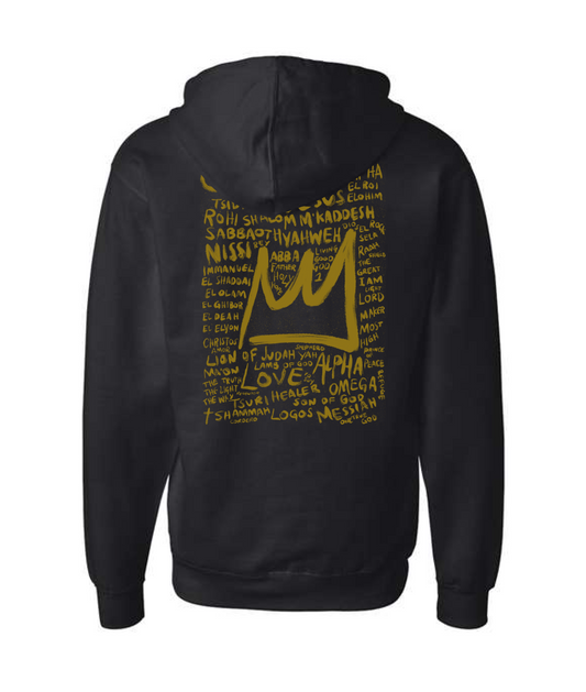 V-PHWTOP - Worshipnight - Black Zip Up Hoodie