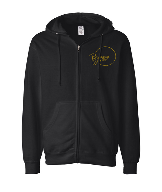 V-PHWTOP - Worshipnight - Black Zip Up Hoodie