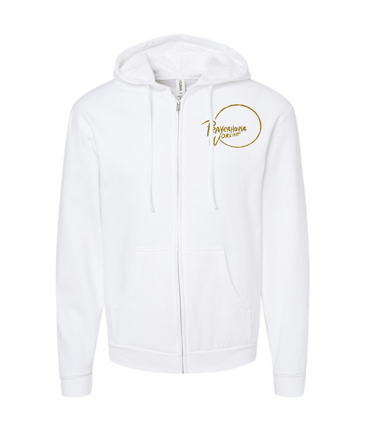 V-PHWTOP - Worshipnight - White Zip Up Hoodie