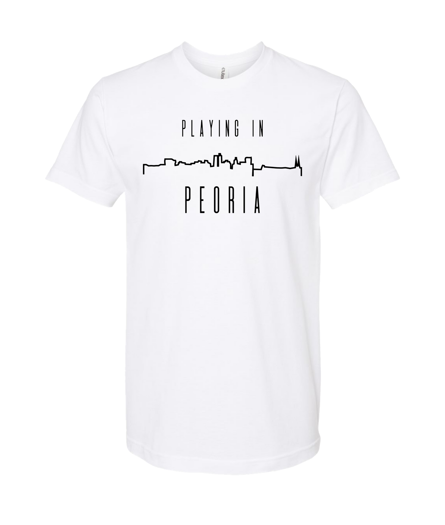 Playing in Peoria - Logo - White T Shirt