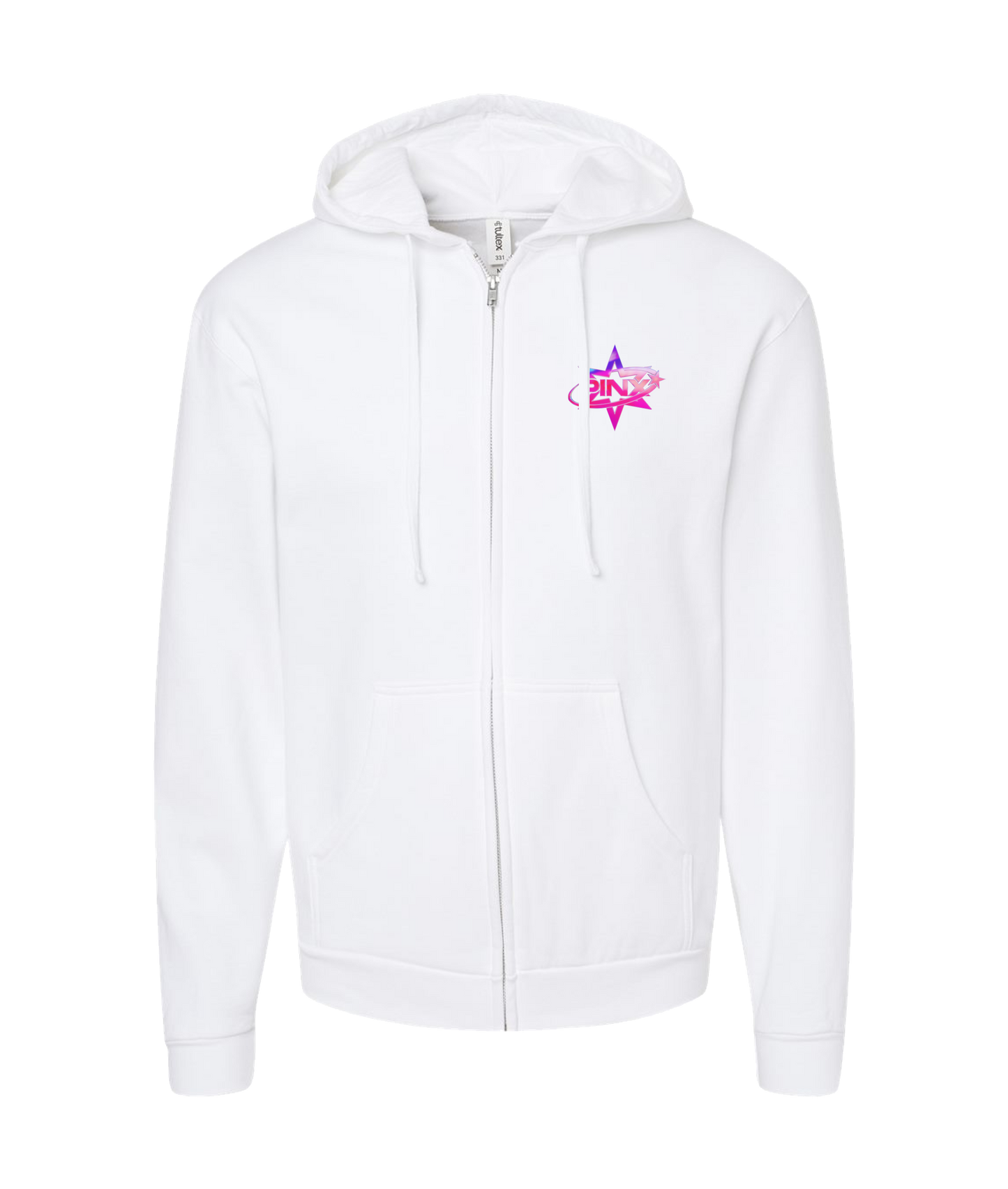 Pinx - Star Logo - White Zip Up Hoodie