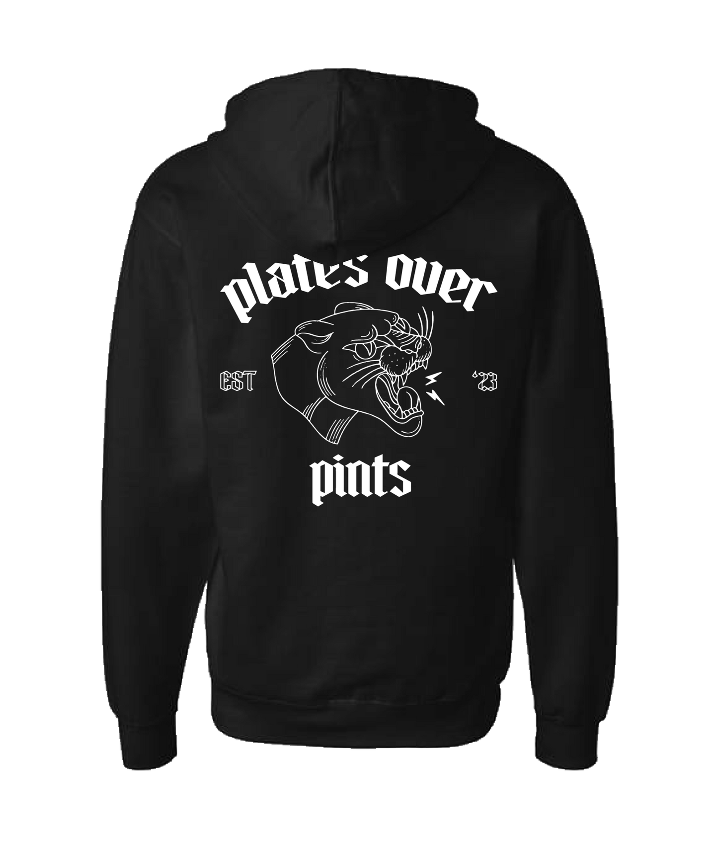 Plates Over Pints - LOGO 1 - Black Zip Up Hoodie