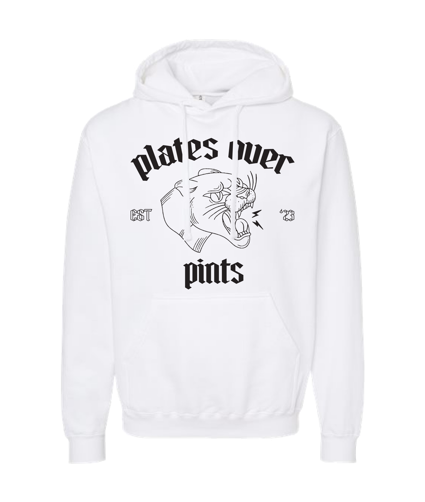 Plates Over Pints - LOGO 1 - White Hoodie