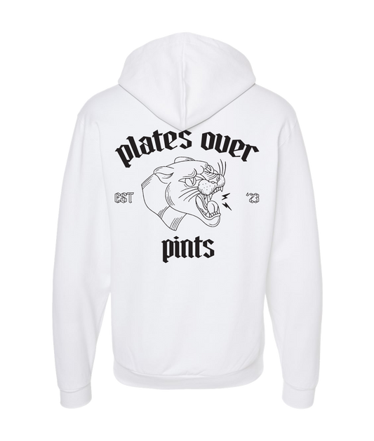 Plates Over Pints - LOGO 1 - White Zip Up Hoodie