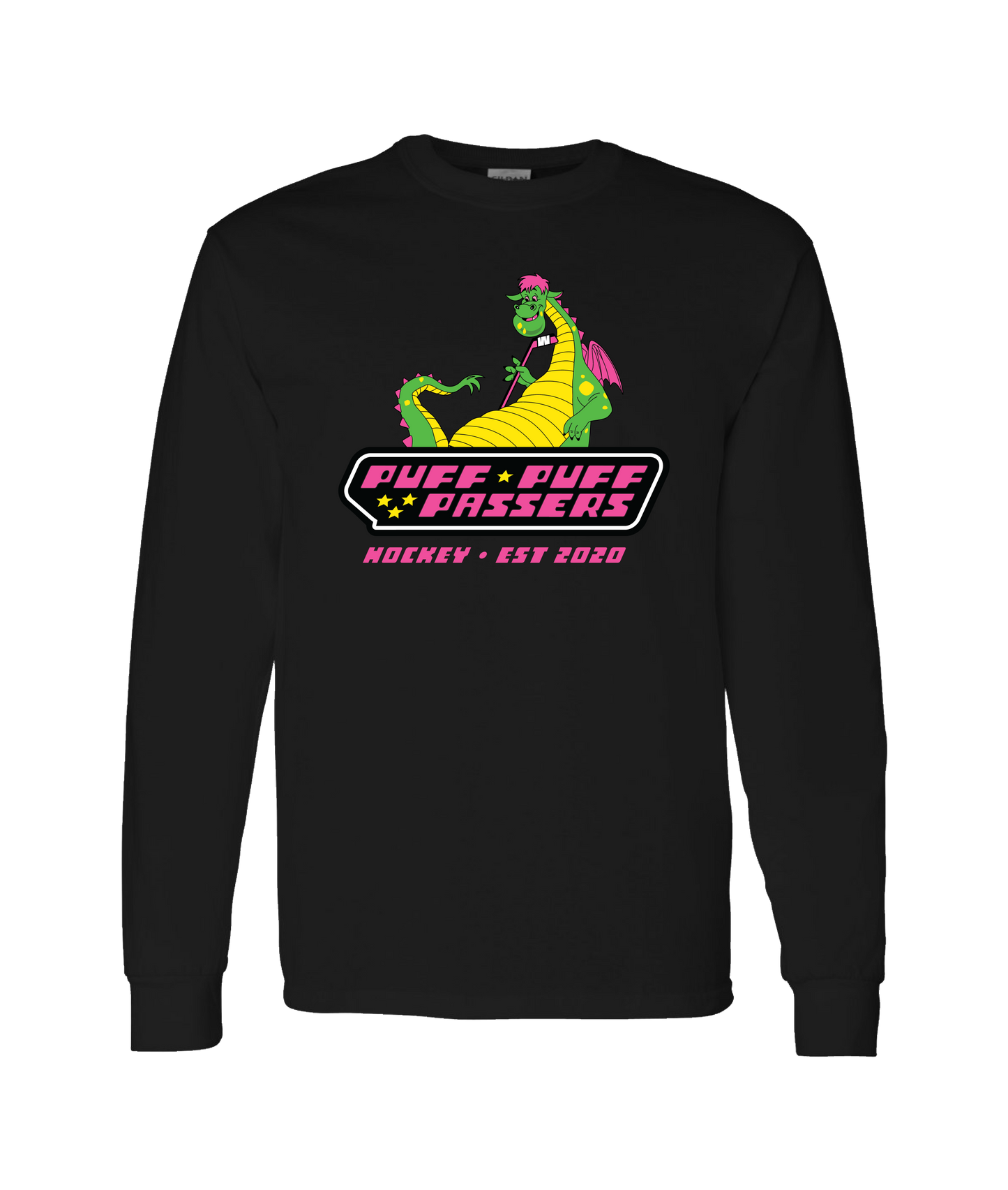 Puff Puff Passers Hockey - EST 2020 - Black Long Sleeve T