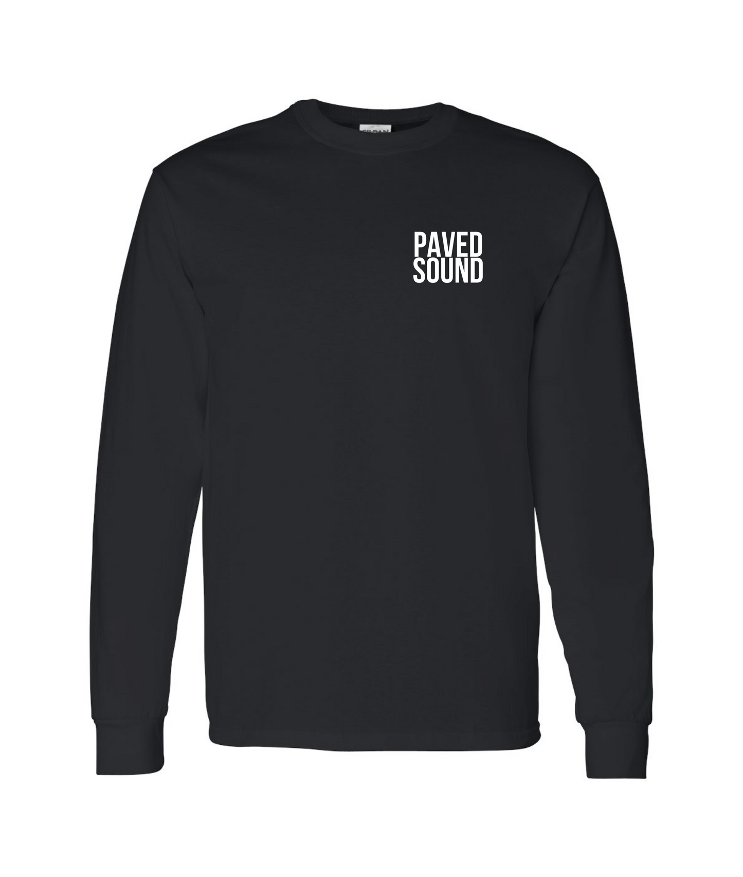 Paved Sound  - Clean Logo - Black Long Sleeve T