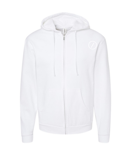 V-PTBTOP - Slash - White Zip Up Hoodie