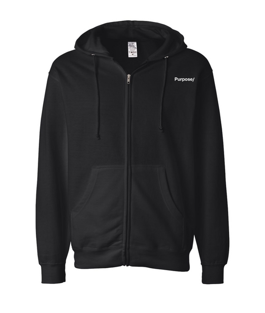 V-PTBTOP - Purpose/ - Black Zip Up Hoodie