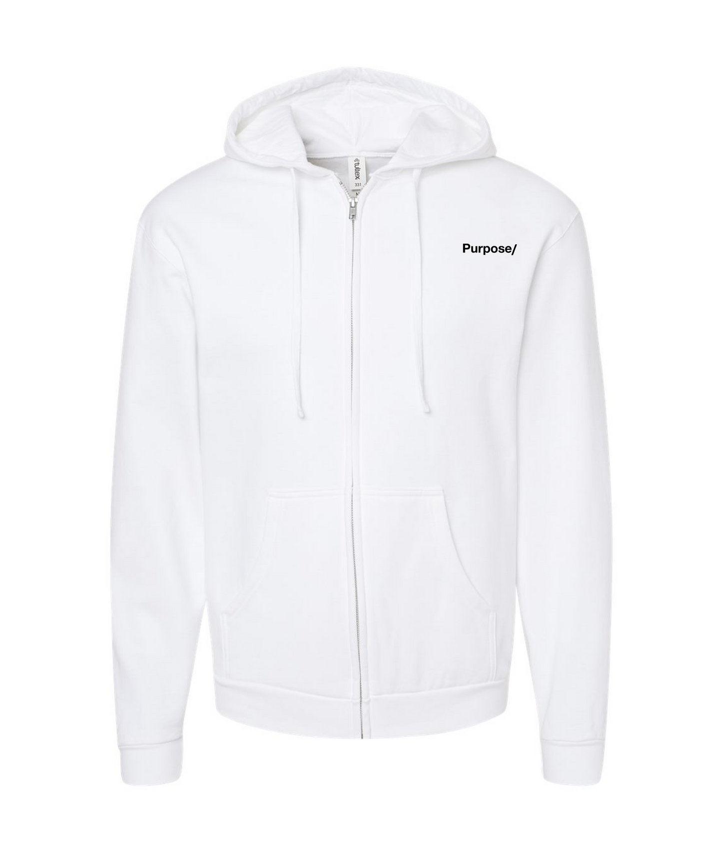 V-PTBTOP - Purpose/ - White Zip Up Hoodie