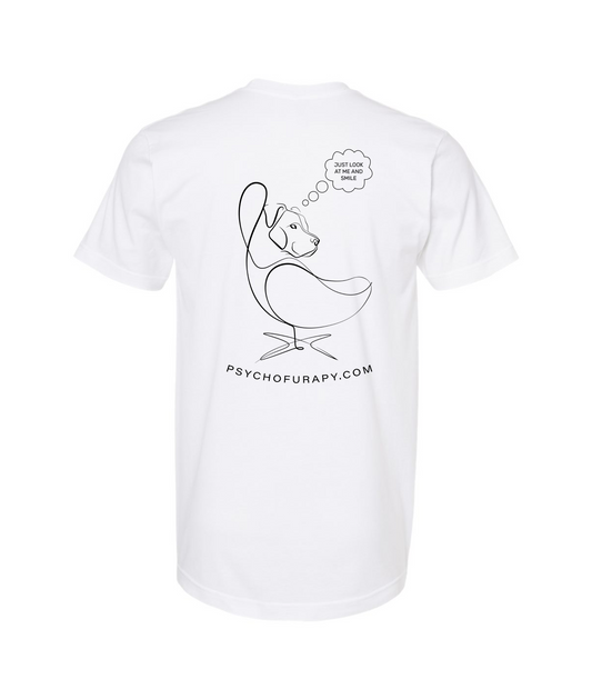 pyschofurapy.com - LOOK AND SMILE - White T Shirt
