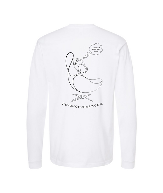 pyschofurapy.com - LOOK AND SMILE - White Long Sleeve T