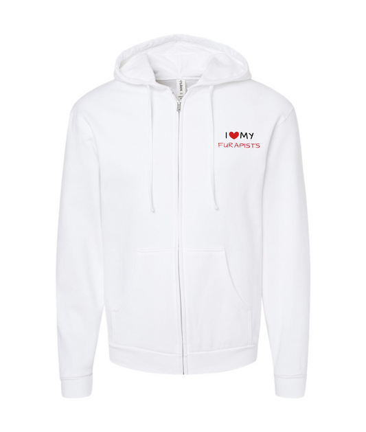 V-PYTOP - I <3 MY FURAPIST'S - White Zip Up Hoodie