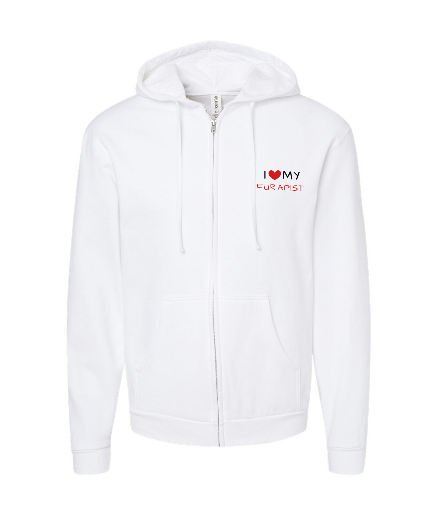 V-PYTOP - I <3 MY FURAPIST - White Zip Up Hoodie
