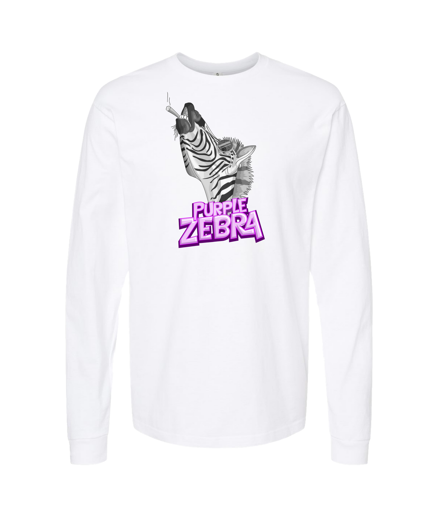 Purple Zebra - Zebra Cone - White Long Sleeve T