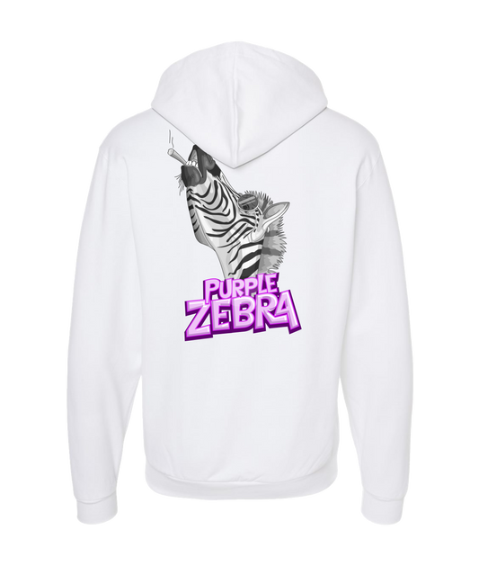 Purple Zebra - Zebra Cone - White Zip Up Hoodie
