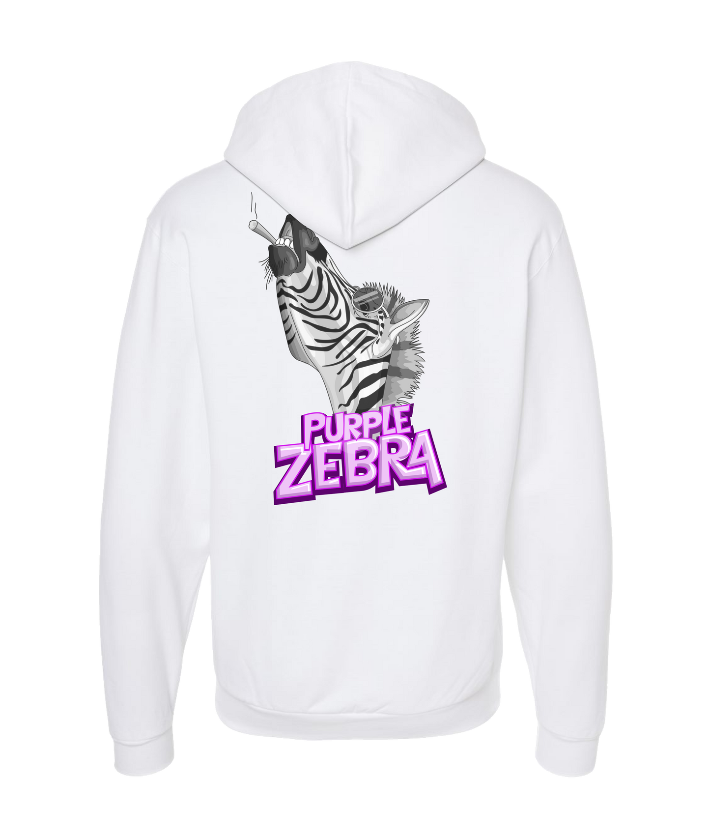 Purple Zebra - Zebra Cone - White Zip Up Hoodie